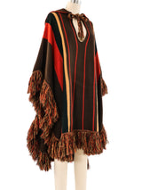 1970's Hooded Fringed Sweater Cape Outerwear arcadeshops.com