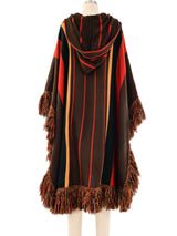 1970's Hooded Fringed Sweater Cape Outerwear arcadeshops.com