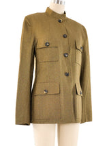 Celine Gold Glitter Shirt Jacket Jacket arcadeshops.com