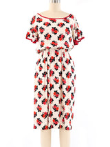 Yves Saint Laurent Rose Printed Silk Dress Dress arcadeshops.com