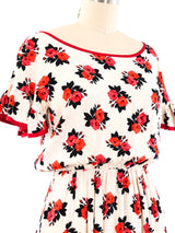 Yves Saint Laurent Rose Printed Silk Dress Dress arcadeshops.com