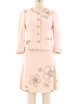 Moschino Flower Applique Skirt Suit Suit arcadeshops.com