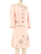 Moschino Flower Applique Skirt Suit Suit arcadeshops.com