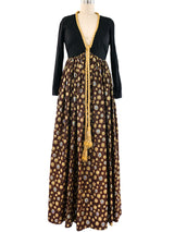 Metallic Polka Dot Brocade Gown Dress arcadeshops.com