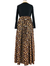 Metallic Polka Dot Brocade Gown Dress arcadeshops.com