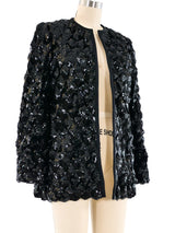 Bill Blass Black Quilted Sequin Jacket Jacket arcadeshops.com