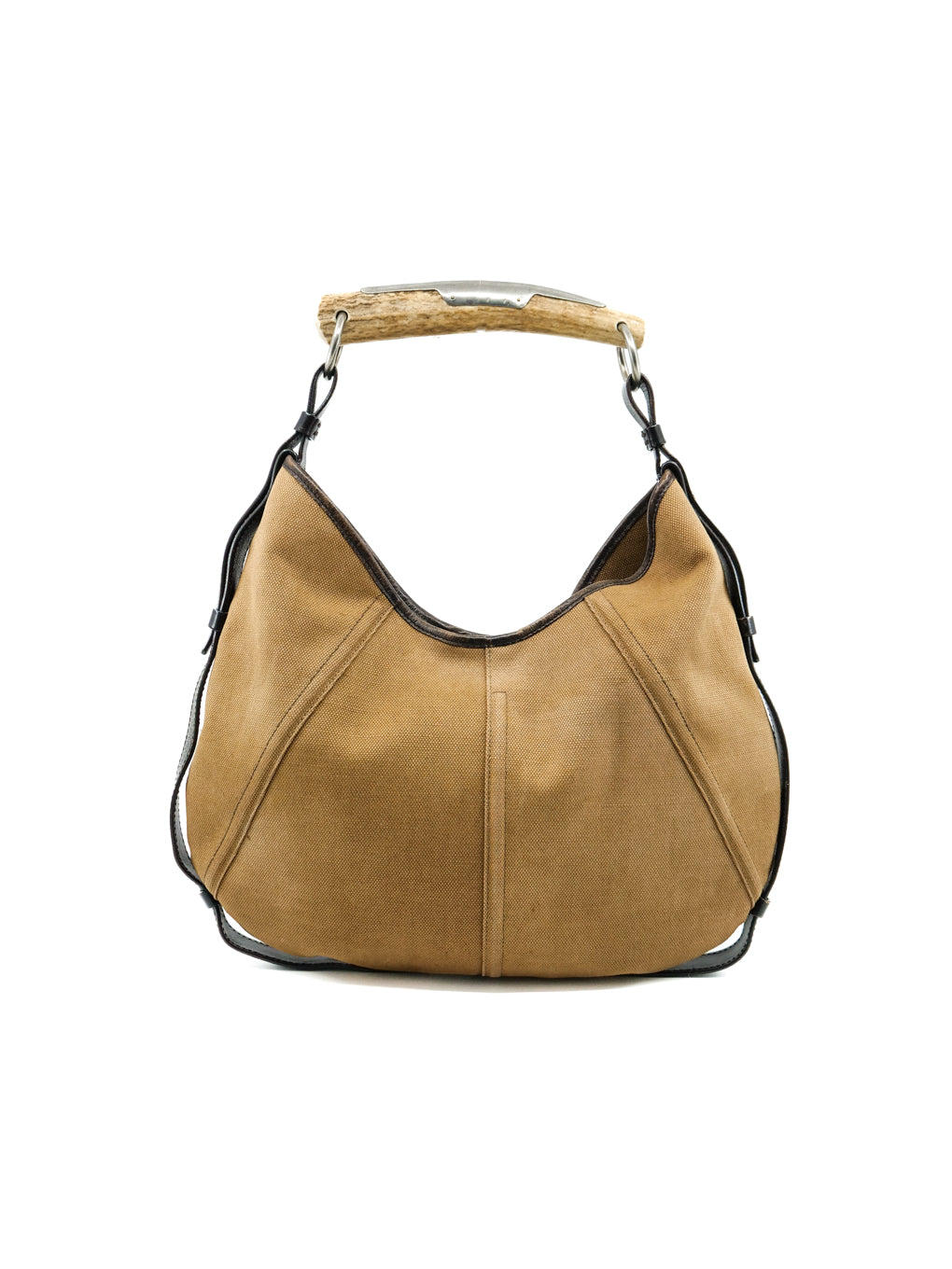 Yves Saint Laurent Rive Gauche Vintage Leather & Suede Mombasa Semi-Shoulder Handbag