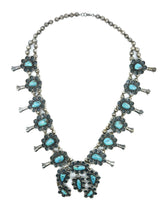 Navajo Turquoise Squash Blossom Necklace Jewelry arcadeshops.com