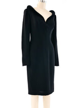 Thierry Mugler Velvet Trimmed Wool Dress Dress arcadeshops.com