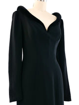 Thierry Mugler Velvet Trimmed Wool Dress Dress arcadeshops.com