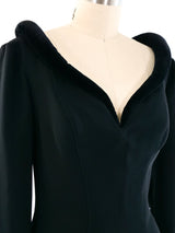 Thierry Mugler Velvet Trimmed Wool Dress Dress arcadeshops.com