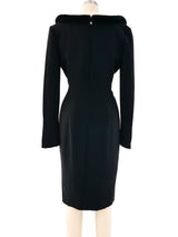 Thierry Mugler Velvet Trimmed Wool Dress Dress arcadeshops.com