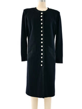 Yves Saint Laurent Button Front Knit Dress Coat Dress arcadeshops.com