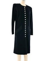 Yves Saint Laurent Button Front Knit Dress Coat Dress arcadeshops.com