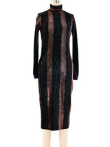 1993 Gianni Versace Striped Midi Velvet Dress Dress arcadeshops.com