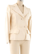 Yves Saint Laurent Haute Couture Double Breasted Silk Blazer Jacket arcadeshops.com