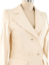 Yves Saint Laurent Haute Couture Double Breasted Silk Blazer Jacket arcadeshops.com