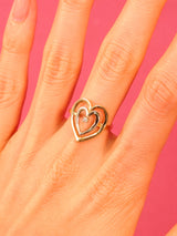 14K Two Tone Heart Motif Ring Fine Jewelry arcadeshops.com