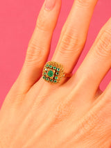 18K Rope Detail Emerald Ring Fine Jewelry arcadeshops.com