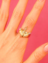 Diamond Accented Gold Anchor Ring Fine Jewelry arcadeshops.com