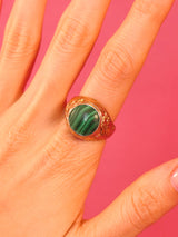 14K Malachite Signet Ring Fine Jewelry arcadeshops.com