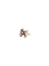 14K Rose Gold Retro Diamond and Ruby Ring Fine Jewelry arcadeshops.com