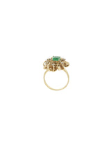 14K Retro Emerald and Diamond Cocktail Ring Fine Jewelry arcadeshops.com