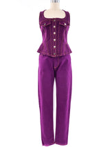 Christian Lacroix Magenta Denim Ensemble Suit arcadeshops.com