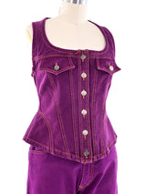 Christian Lacroix Magenta Denim Ensemble Suit arcadeshops.com