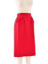 Yves Saint Laurent Wool Red Skirt Bottom arcadeshops.com