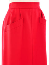 Yves Saint Laurent Wool Red Skirt Bottom arcadeshops.com