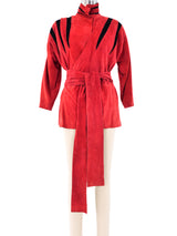 Red Suede Wrap Jacket Jacket arcadeshops.com