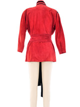 Red Suede Wrap Jacket Jacket arcadeshops.com