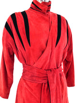 Red Suede Wrap Jacket Jacket arcadeshops.com