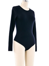 Alaia Black Knit Wool Bodysuit Top arcadeshops.com