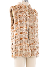 Windowpane Rabbit Fur Vest Top arcadeshops.com