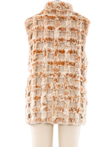 Windowpane Rabbit Fur Vest Top arcadeshops.com