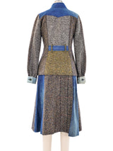 1970's Denim and Tweed Skirt Ensemble Suit arcadeshops.com