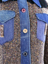 1970's Denim and Tweed Skirt Ensemble Suit arcadeshops.com