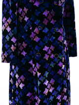 Jean Patou Geometric Printed Velvet Maxi Coat Outerwear arcadeshops.com