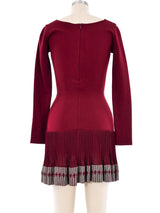 Alaia Cranberry Fit and Flare Ruffle Dress Dress arcadeshops.com
