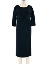 1960's Maggy Rouff Bow Belted Jersey Dress Dress arcadeshops.com