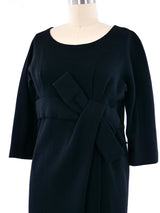 1960's Maggy Rouff Bow Belted Jersey Dress Dress arcadeshops.com