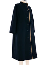 Bonnie Cashin Leather Trimmed Wool Maxi Coat Outerwear arcadeshops.com