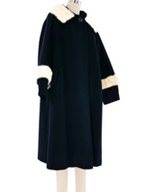 1960's Fur Trimmed Cashmere Swing Coat Outerwear arcadeshops.com