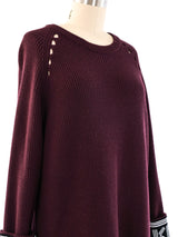 Kenzo Plum Knit Maxi Dress Dress arcadeshops.com