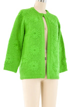 1960's Green Knit Cardigan Jacket arcadeshops.com