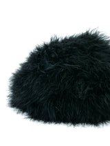 Black Marabou Feather Hat Accessory arcadeshops.com