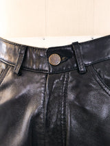 Fringe Trimmed Leather Shorts Bottom arcadeshops.com