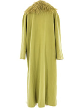 Fur Trimmed Lime Green Overcoat Outerwear arcadeshops.com